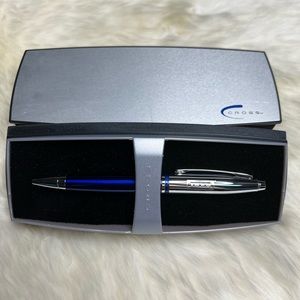 Cross Calais IKEA Ballpoint Pen Chrome and Dark Blue in Box Black Ink